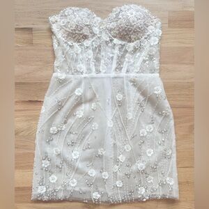 Beaded White Mini Dress